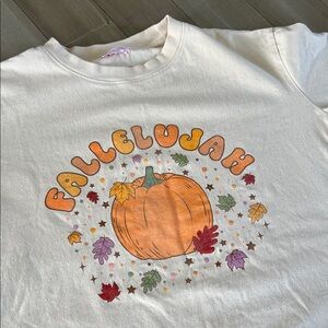 Cream Fall Pumpkin FALLELUJAH Pink Lily Shirt